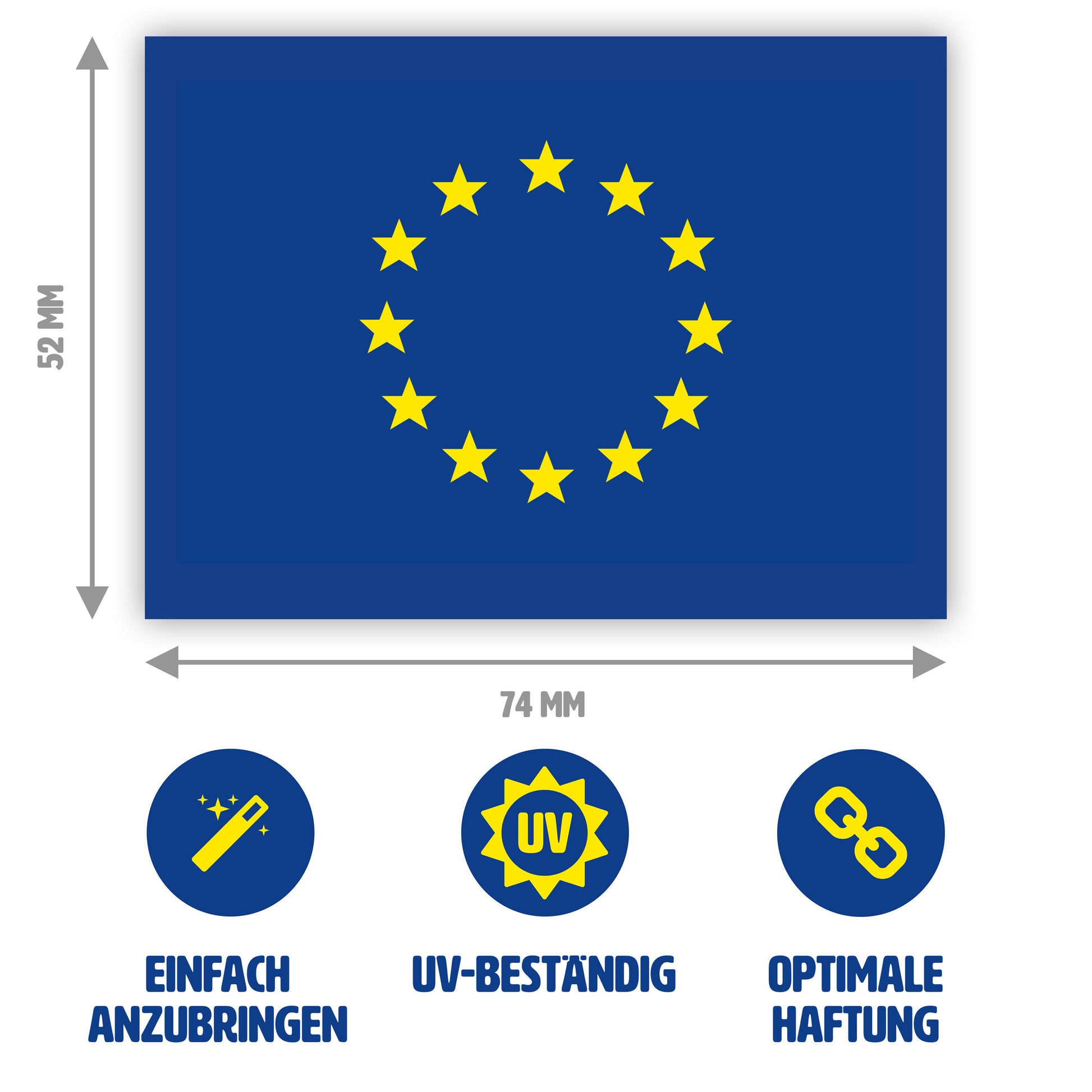 10 Stück - Aufkleber - Europa-Flagge - 7,4 x 5,2 cm – Gobrecht & Ulrich